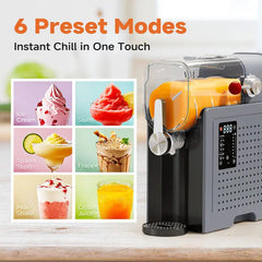 Adjustable Slushie & Soft Serve Ice Cream Machine – Frozen Drink Maker with 6 Preset Programs, Delay Start, Ice Retention & Auto-Cleaning, Ideal for Slush, Smoothies, Milkshakes & More