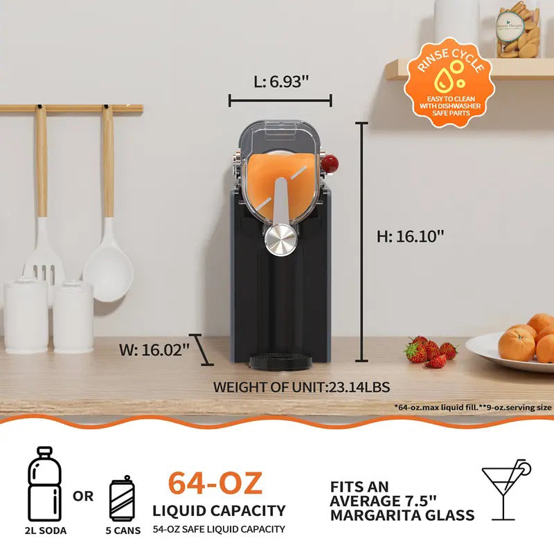 Adjustable Slushie & Soft Serve Ice Cream Machine – Frozen Drink Maker with 6 Preset Programs, Delay Start, Ice Retention & Auto-Cleaning, Ideal for Slush, Smoothies, Milkshakes & More